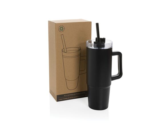 Mug 750ml avec poignée en plastique recyclé RCS Tana Noir - XD Collection P437.101