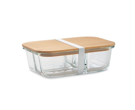 Glazen lunchbox bamboe deksel Transparant -  MO6973-22