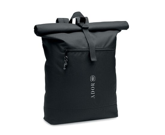 600D RPET rolltop rugzak Zwart -  MO6998-03