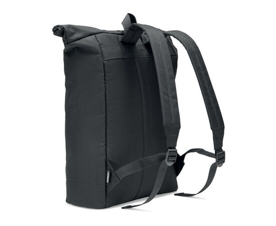 600D RPET rolltop rugzak Zwart -  MO6998-03