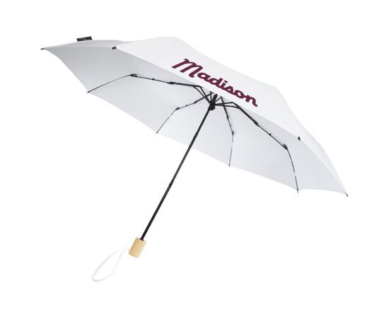 Birgit 21'' foldable windproof recycled PET umbrella White - Unbranded 10914501