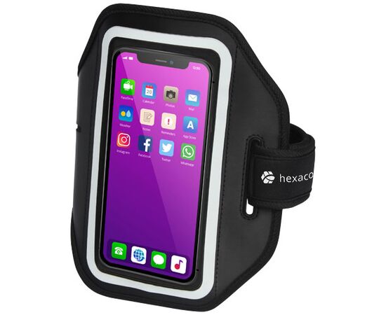 Haile reflecterende smartphone-armband met transparante hoes Zwart - Unbranded 12500090