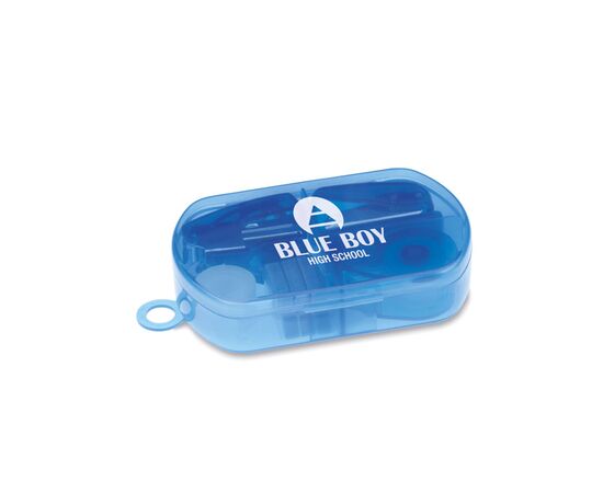 Set papet. en boîte plastique Bleu transparent -  MO7623-23
