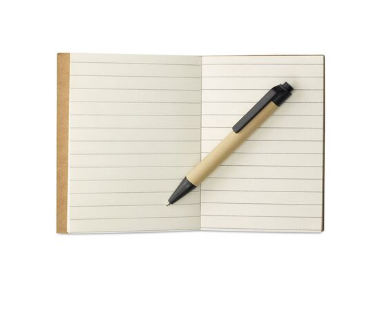 Recycled notebook with pen Black -  MO7626-03