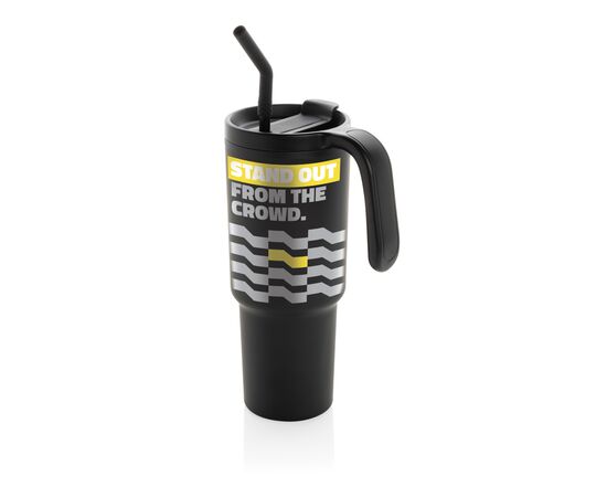 Graphic 360 RCS certified recycled steel tumbler 900ml Black - XD Collection P437.3201