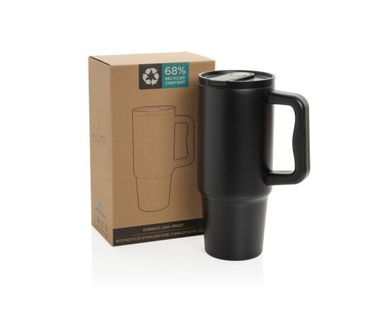 Embrace Leakproof RCS recycled stainless steel tumbler 900ml Black - XD Collection P437.3401