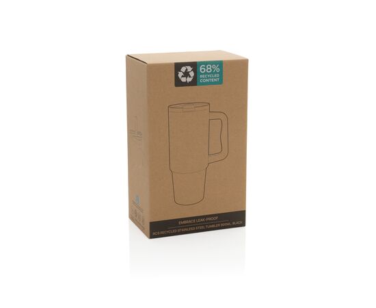Embrace Leakproof RCS recycled stainless steel tumbler 900ml Black - XD Collection P437.3401