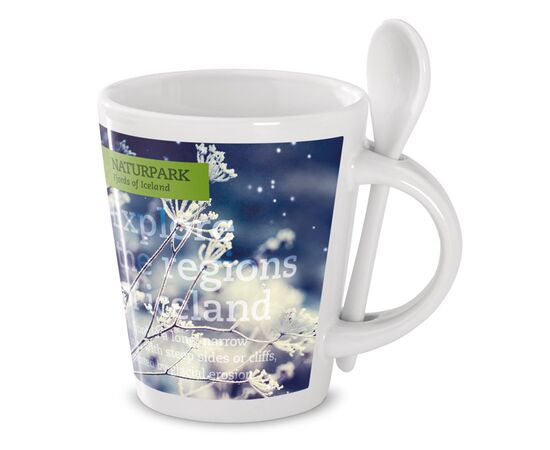 Sublimatie mok met lepel Wit -  MO8442-06 Sublimatie mok met lepel Wit -  MO8442-06