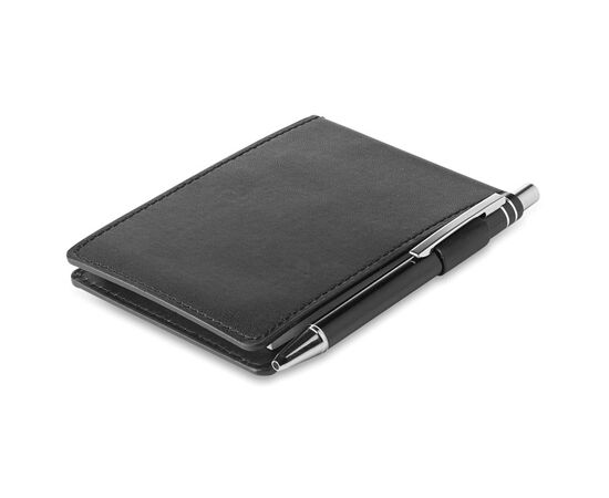 A7 notepad in PU pouch w/pen Black -  MO8554-03