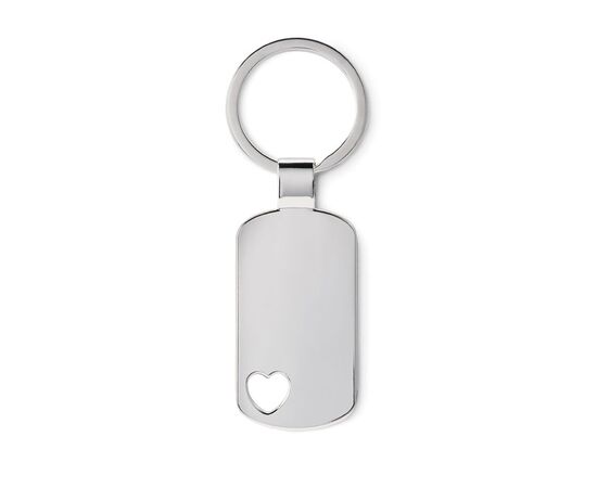 Key ring with heart detail Matt silver -  MO8694-16