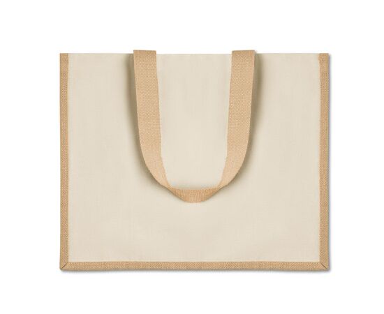 Jute and canvas shopping bag Beige -  MO8967-13