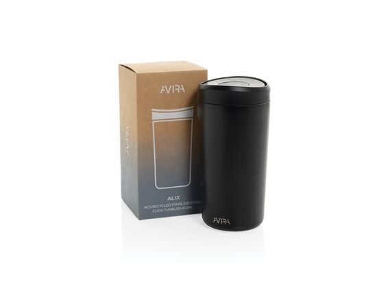 Avira Alix RCS re-steel click tumbler 400ML Black - Avira P438.1001