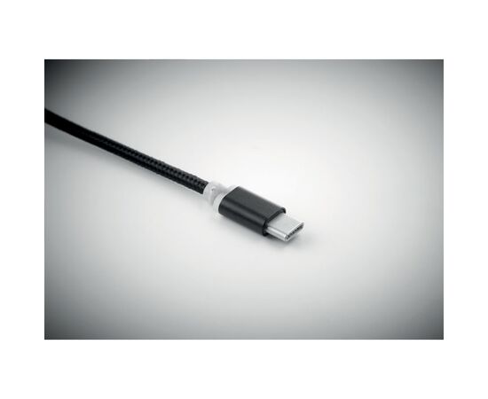 Sleutelhanger met oplaadkabel Zwart -  MO9292-03