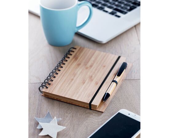Bamboo notebook with pen lined Wood -  MO9435-40