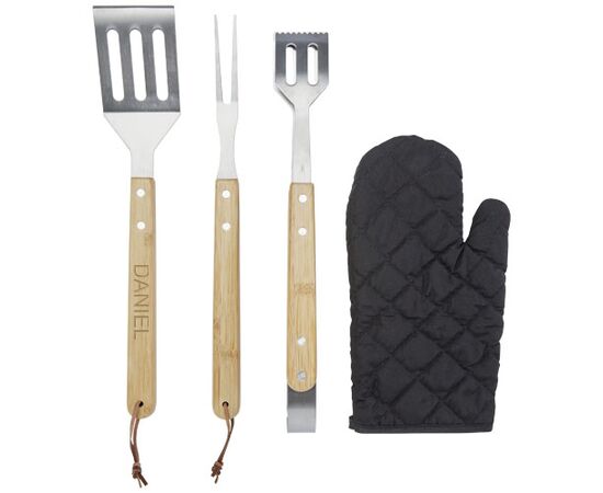 Gril 5-teiliges Grillset und Handschuh  Schwarz - Seasons 11326190