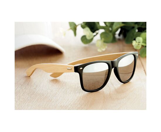 Zonnebril met bamboe frame Glanzend zilver -  MO9617-17