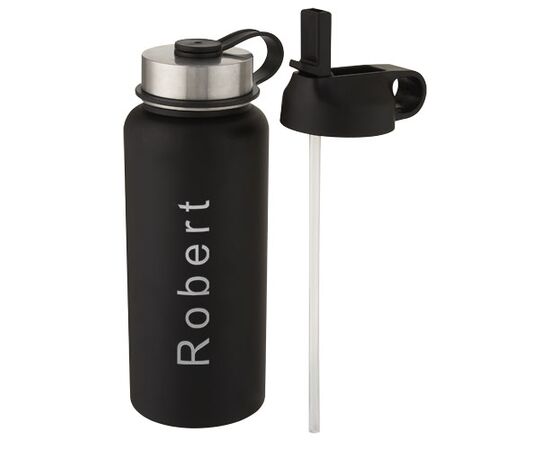 Supra 1 L copper vacuum insulated sport bottle with 2 lids Black - Unbranded 10068290