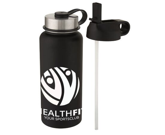 Supra 1 L copper vacuum insulated sport bottle with 2 lids Black - Unbranded 10068290