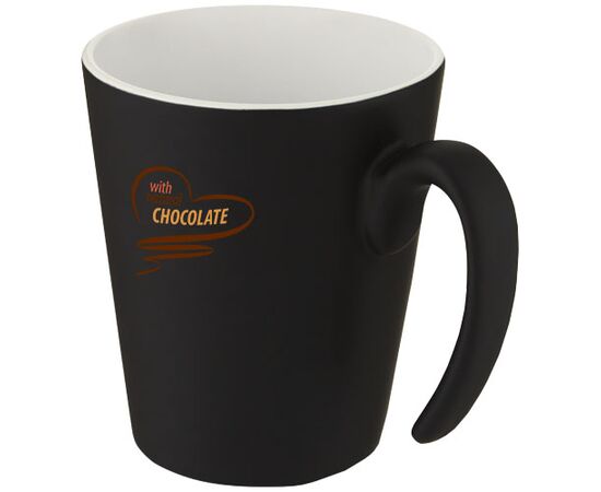 Mug en céramique Oli 360 ml avec anse Blanc, Noir - Unbranded 10068701