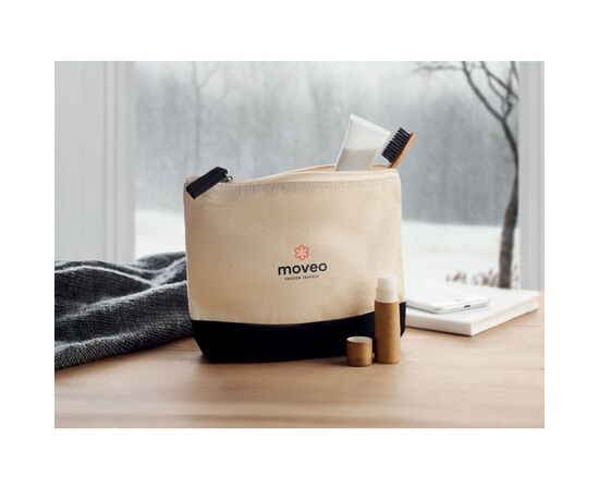 2-Kleurige katoenen toilettas Zwart -  MO9815-03