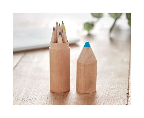 6 pencils in wooden box Wood -  MO9875-40