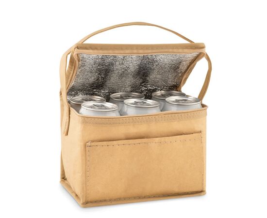 6 can woven paper cooler bag Beige -  MO9881-13