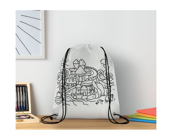 Non woven kids bag with pens White -  MO9887-06