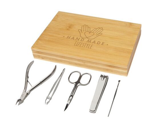 Ladia 5-piece bamboo manicure set Natural  - Unbranded 12619806