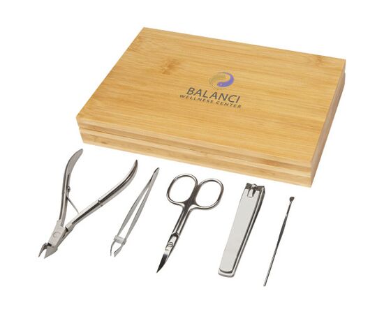 Ladia 5-piece bamboo manicure set Natural  - Unbranded 12619806