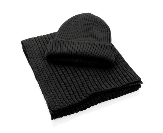 Impact AWARE™ Polylana® doppelt gestrickte Mütze Schwarz - XD Collection P453.391
