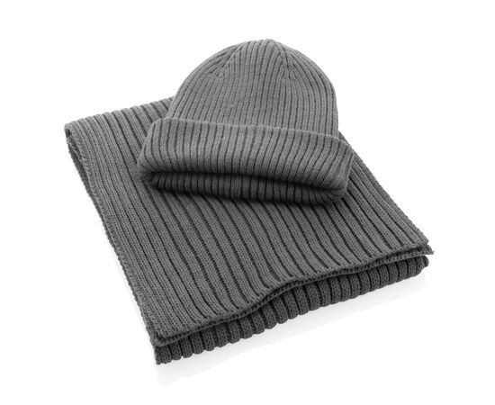 Impact AWARE™ Polylana® doppelt gestrickte Mütze Anthrazit - XD Collection P453.392