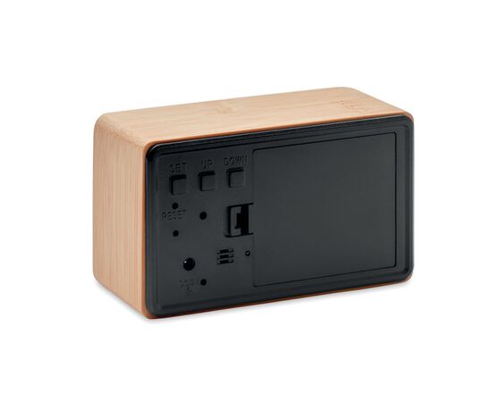 LED alarm clock bamboo casing Wood -  MO9921-40