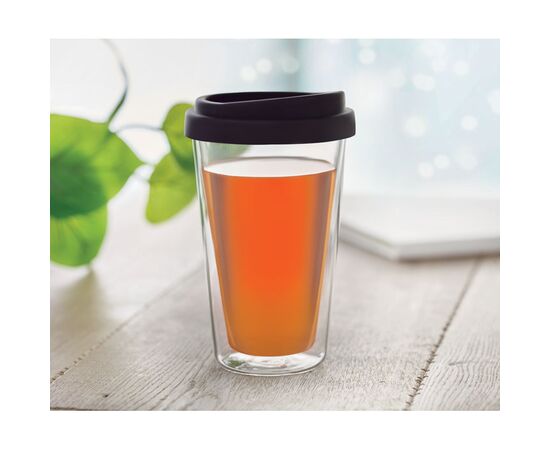 Borosilikat Trinkglas 350ml Schwarz -  MO9927-03