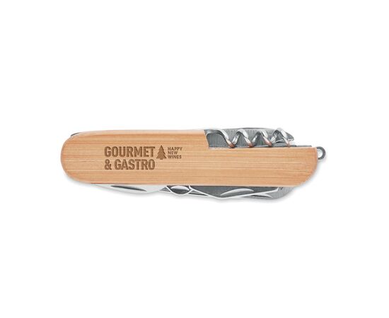 Bamboe zakmes met 9 functies Hout -  MO9934-40