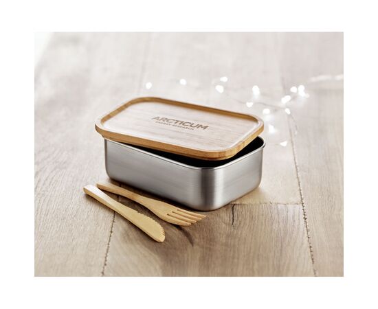 RVS Lunchbox 600ML Hout -  MO9967-40