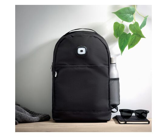 Sac à dos RPET et lumière COB Noir -  MO9969-03