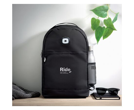 Sac à dos RPET et lumière COB Noir -  MO9969-03