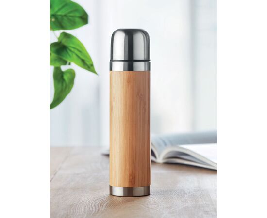 Thermosfles met bamboe Hout -  MO9991-40