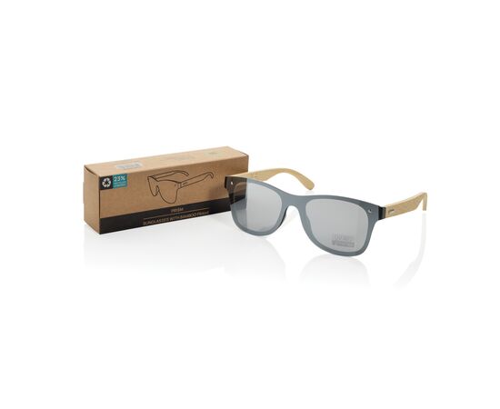 Lunettes de soleil en plastique recyclé RCS et bambou Prism Brun - XD Collection P453.8509