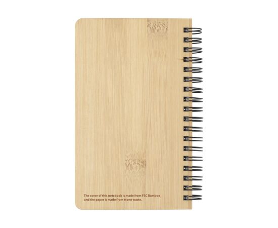 Paper Notebook made from Stonewaste-Bamboo A6 Brown -  W09940