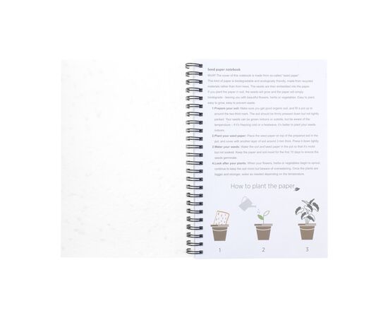 Seed Paper Notebook A5 Notizbuch Weiß -  W10010