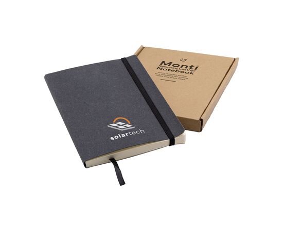 Monti Recycled Leather Notebook A5 notitieboek Zwart -  207498