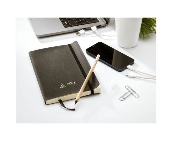 Monti Recycled Leather Notebook A5 notitieboek Zwart -  207498