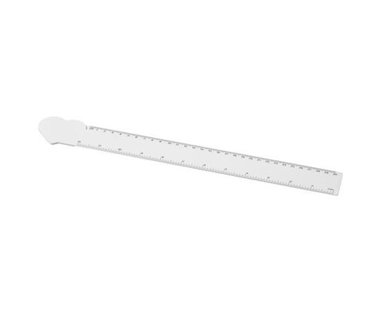 Tait 30 cm herzförmiges Lineal aus Recycling-Kunststoff Weiß - Unbranded 21046601