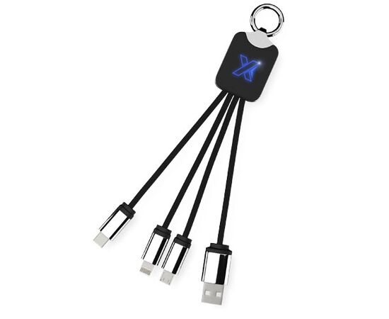 SCX.design C15 Quatro Ladekabel mit Leuchtlogo Blau, Schwarz - SCX.design 2PX00152