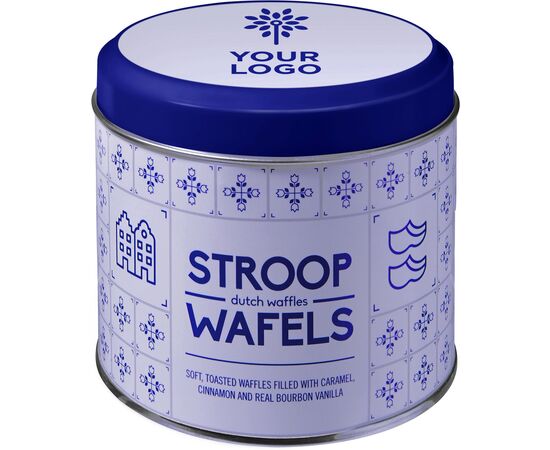 Blik inclusief stroopwafels William Zilver -  2318.032