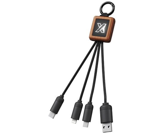 SCX.design C19 20W Easy to Use Kabel aus Holz mit Leuchtlogo Holz, Schwarz - SCX.design 2PX04471