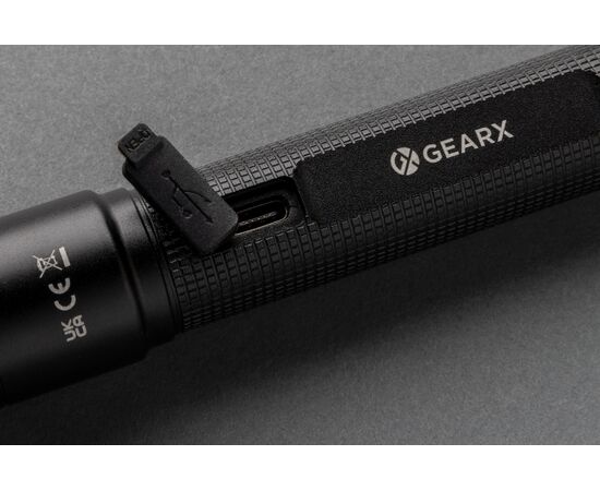 Gear X RCS recycled aluminum USB-rechargeable torch Black - GearX P513.901