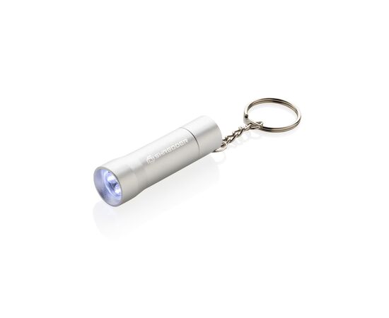 Flash Schlüsselanhänger-Taschenlampe aus RCS rec. Aluminium Silbergrau - XD Collection P514.0402