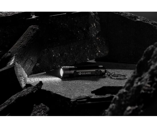 Gear X wiederaufladbare ultrahelle Key-Chain Taschenlampe Schwarz - GearX P514.5001